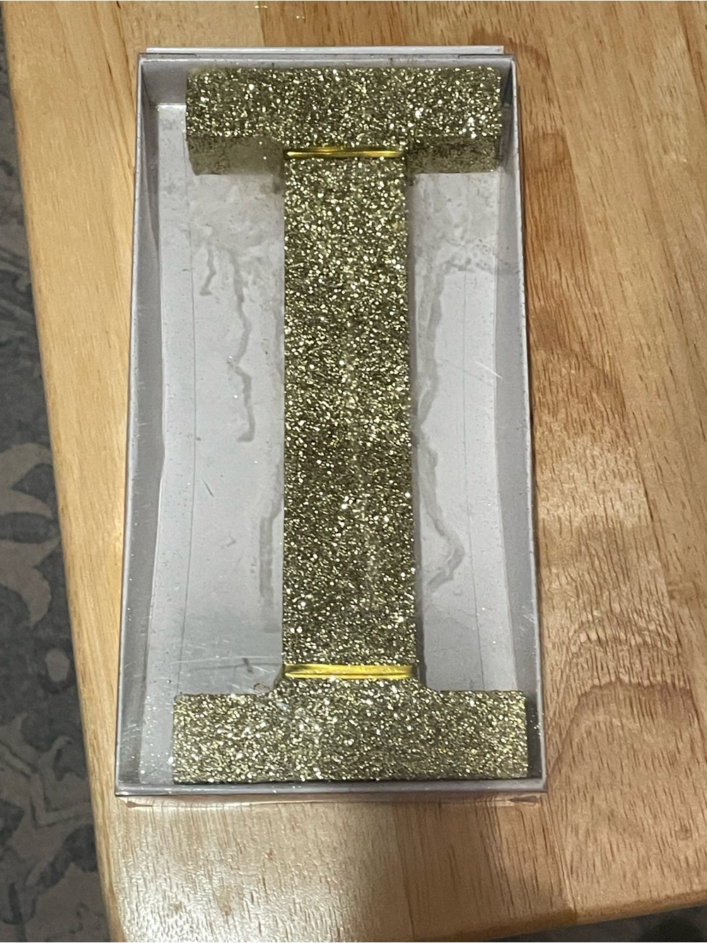 Gold Glitter Letter I Decor